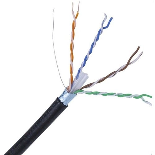 					001-003-005-37 Connectix 001-003-005-37 Câble externe CAT6, F/UTP LDPE Solid BC, blindé, boîte de 305m, noir