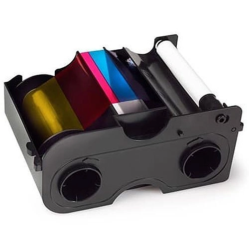 					045100 HID FARGO 45100 Cartouche de ruban consommable, EZ YMCKO, tout en couleur, 250 images, avec panneau de recouvrement en résine noire et transparente