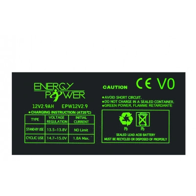 12V2.9AH <div itemprop="description"> BATTERIE ENERGY POWER 12V 2.9AH EN BAC V0</div>