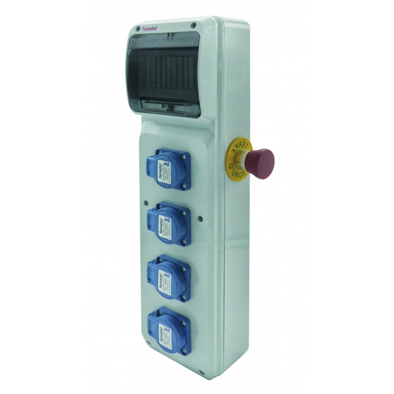 					50400002 < > COFFRET CHANTIER NF 4 PC 16A NF ARRET D`URGENCE LATERAL</>