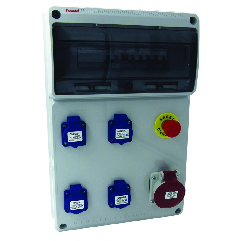 					52400012 < > COFFRET CHANTIER NF 4PC 16A 1PC TETRA 32A ARRET FRONTAL</>