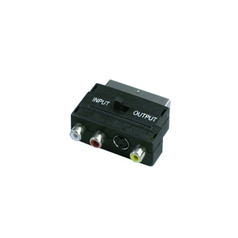 6749 <div itemprop="description"> ADAPTATEUR PERITEL MALE/3RCA FEM+SVHS FEM IN/OUT</div>
