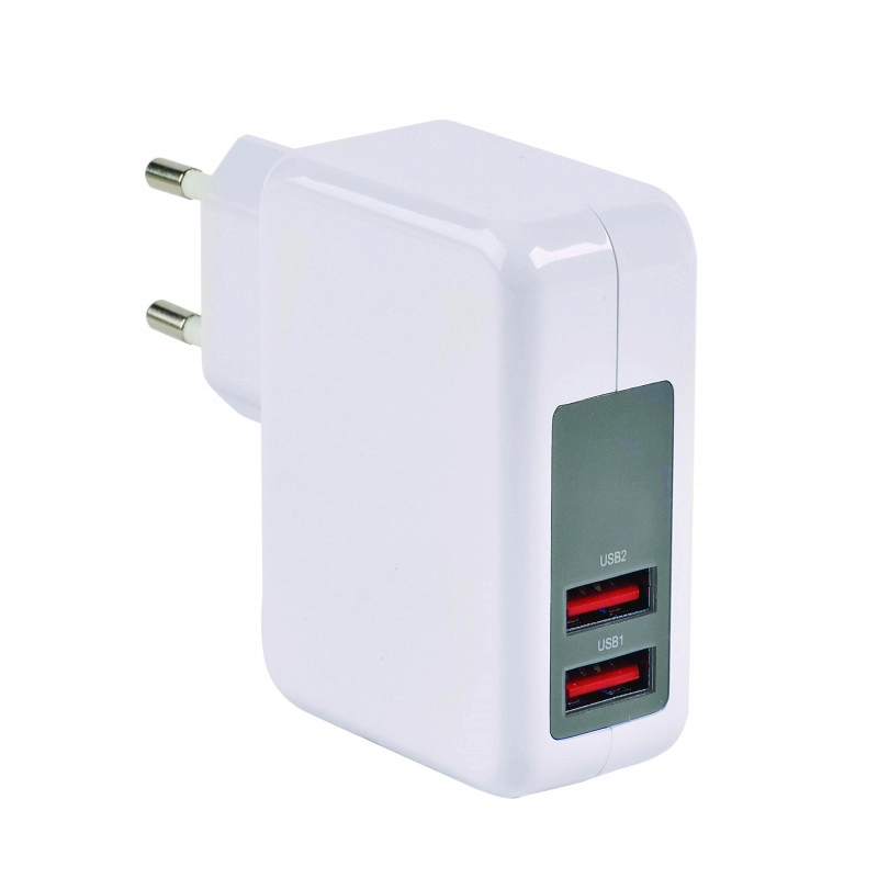 728203 <div itemprop="description"> CHARGEUR 2 USB A F - SUR SECTEUR 230V - 5V/2.4A (SMART CHARG</div>