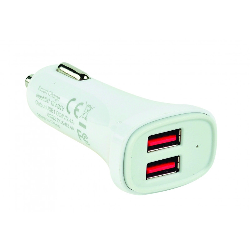 728334 <div itemprop="description"> CHARGEUR 2 USB A F - SUR ALLUME-CIGARE - 2 X 5V2.4A (SMART C</div>