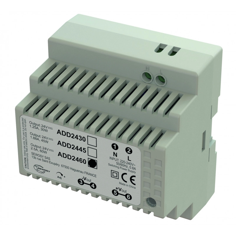 ADD2460 <div itemprop="description"> ALIMENTATION DIN 230VAC / 24VDC / 60W - 2.5A</div>