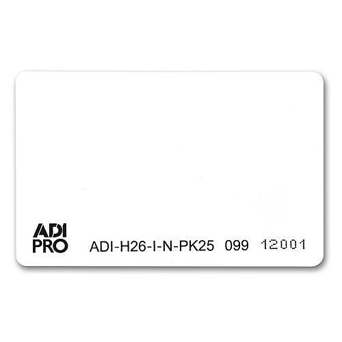 					ADI-H26-I-N-PK25 CARD PROX HID ST 125KHZ, ISO 26BIT, 25PK