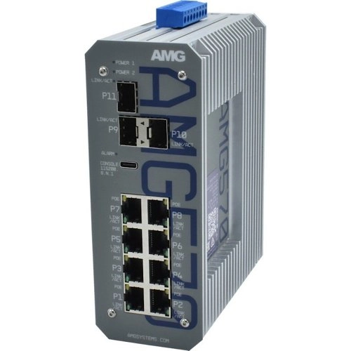 					AMG5708GAT3SP240 AMG570-8GAT-3S-P240 Industrial Commutateur administrable de couche 2 à 11 ports avec 30W PoE