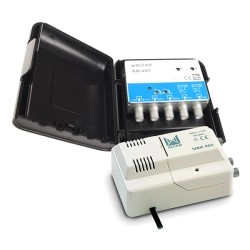 					BO497 Kit alim + préampli de mât 4 entrées UHF1 + UHF2 + DAB/BIII + FM - Gain 32/20dB