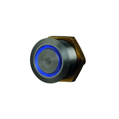 BP-202L <div itemprop="description"> BOUTON POUSSOIR INOX LUMINEUX NO/NF 19 MM - COULEUR BLEUE -</div>