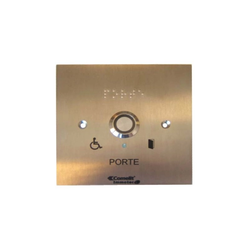 BP208L60 BOUTON SONORE + LED MONTÉ SUR FAÇADE INOX 100X100 POUR POT D