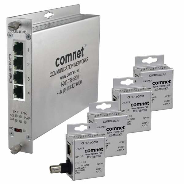 CLEK41EOC 4CH ETH OVER COAX KIT W/PSU`S (NO POE)