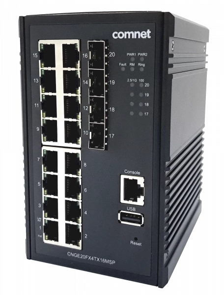 CNGE20FX4TX16MSP 20 Port Managed Ethernet Switch with PoE