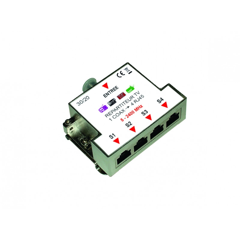 COMR4RJ45 <div itemprop="description"> REPARTITEUR PASSIF 1 ENTREE COAX 4 SORTIES RJ45</div>