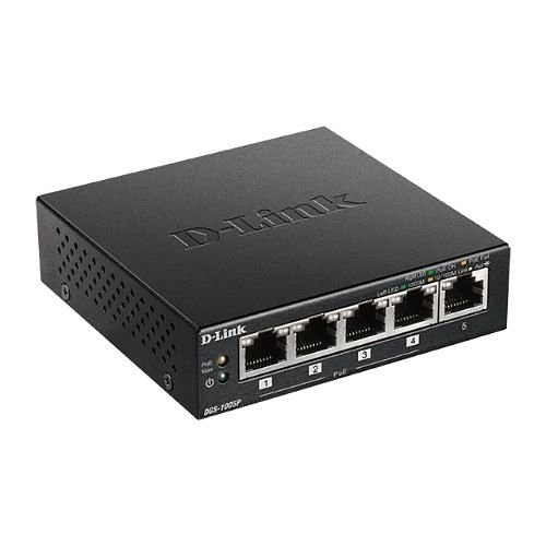 DGS-1005PE 5 ports Gigabit 4 ports PoE+ Budget 60W