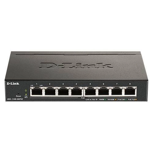 DGS-1100-08PV2-E SWITCHES EasySmart 8Ports Gb PoE 64W