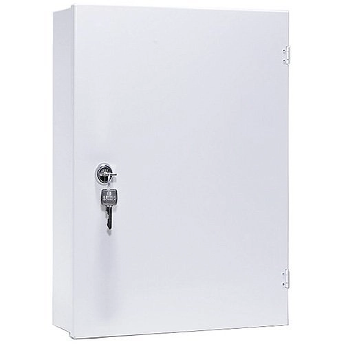 DOCBOX-A4S Alarmtech DOCBOX-A4S Armoire à documents avec serrure standard pour système d`alarme, A4 étroit, porte horizontale, blanc
