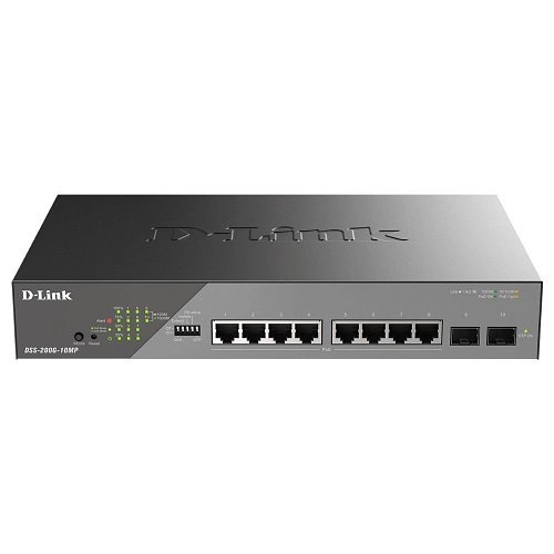 					DSS-200G-10MPE Switch 8 ports PoE+ GB 2xSFP 130W