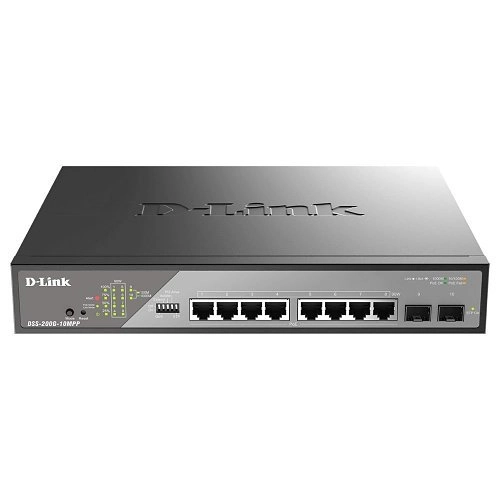 					DSS-200G-10MPPE Switch 8 ports PoE++ GB 2xSFP 242W