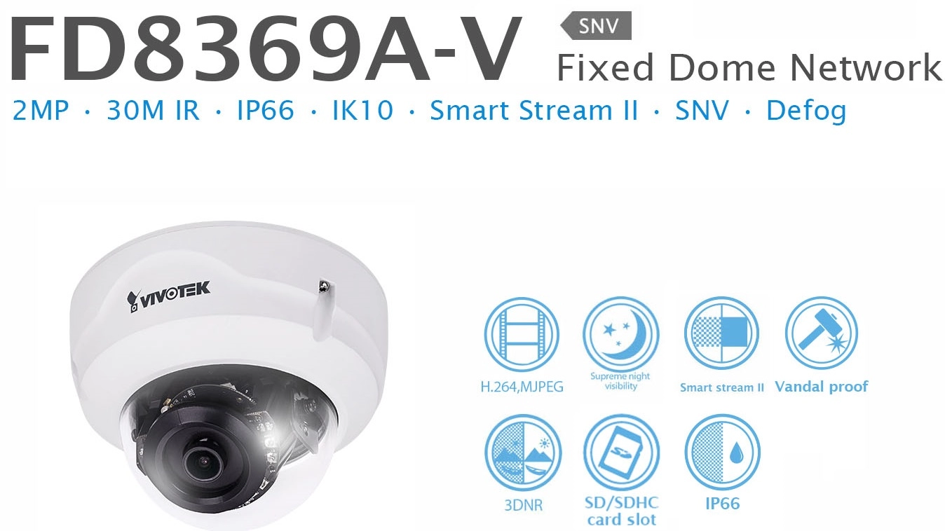 					FD8369 Caméra IP 2 Mpixels  Infrarouges, portée 30 mètres • IP66 angle de vue 105°   