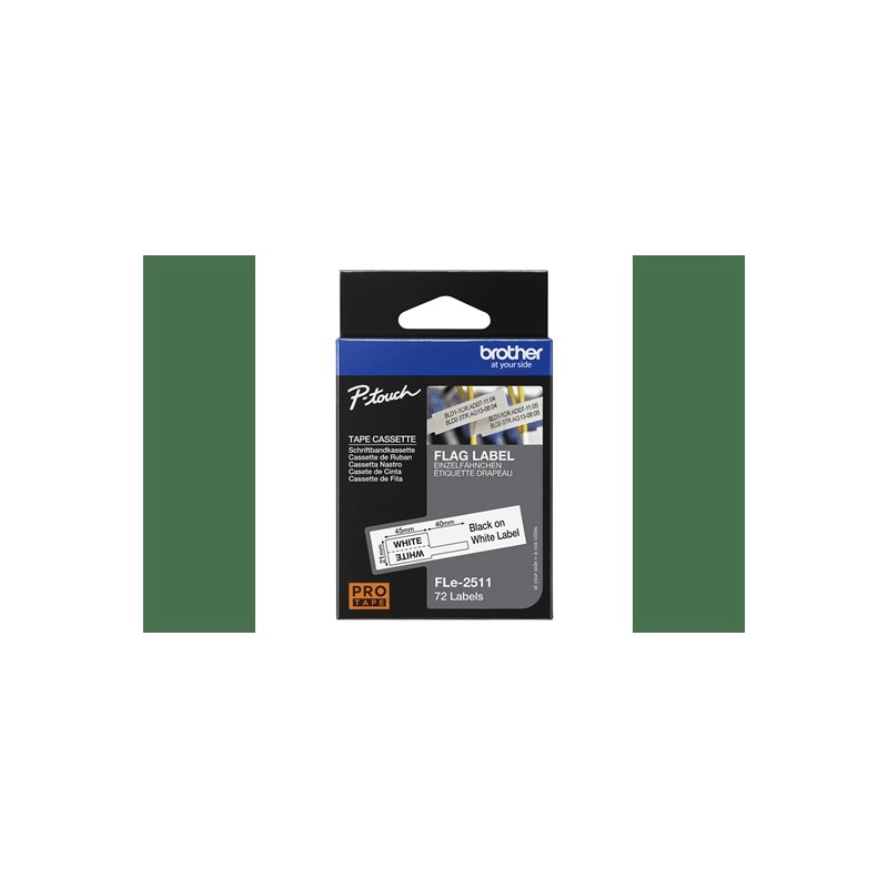 					FLE2511 RUBAN DRAPEAU FLE - 72 ÉTIQUETTES PRÉ-DÉCOUPÉES 21X45MM NOIR/BLANC
