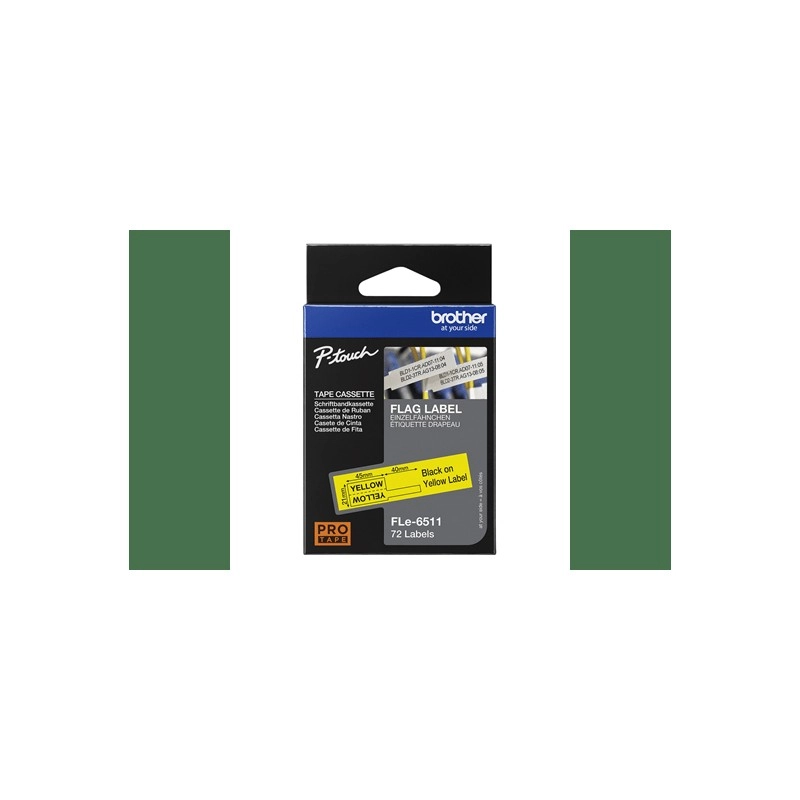 					FLE6511 RUBAN DRAPEAU FLE - 72 ÉTIQUETTES PRÉ-DÉCOUPÉES 21X45MM NOIR/JAUNE