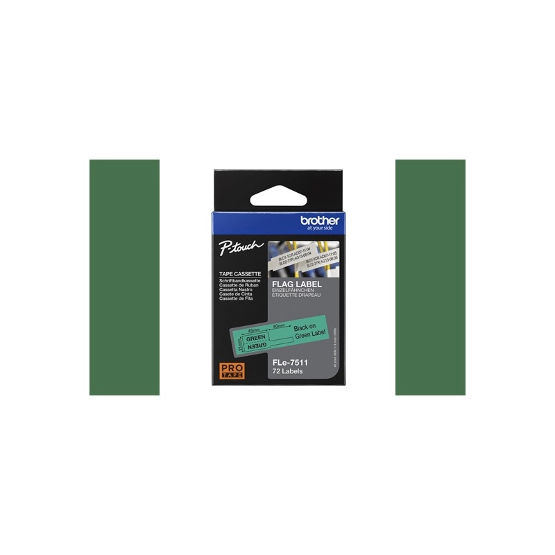 					FLE7511 RUBAN DRAPEAU FLE - 72 ÉTIQUETTES PRÉ-DÉCOUPÉES 21X45MM NOIR/VERT