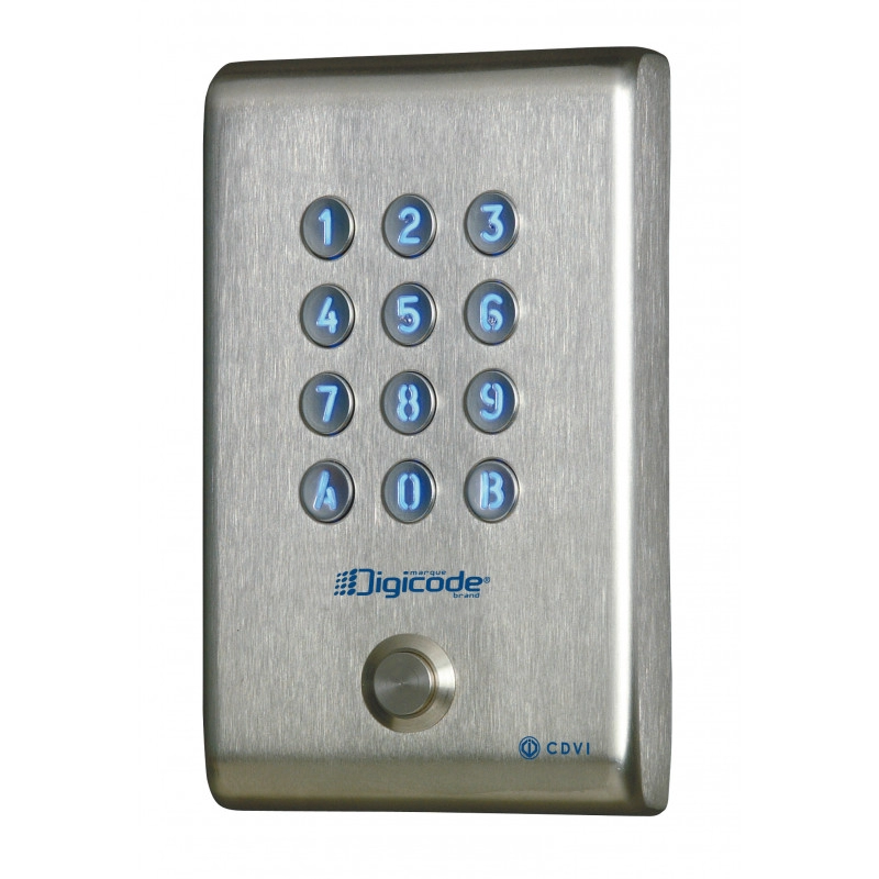 KCIEN <div itemprop="description"> DIGICODE ECLAIRE BLEU 100 CODES 2 RELAIS 12/24V INOX + BP</div>