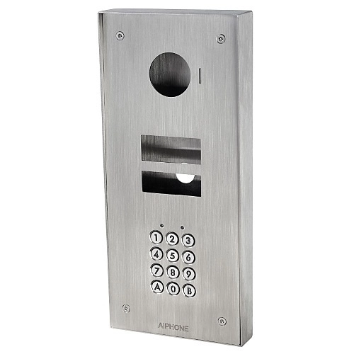 KVKS Aiphone 130447 Façade saillante avec clavier 100 codes pour kits vidéo encastrés JV, acier inoxydable