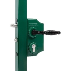 					LAKY10F2LVCAFA6005 Serrure style fer forgé avec petit coffre pour profils carrés de 10 à 20 mm en R