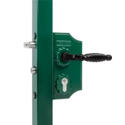 					LAKY10F2LVCAFA6009 Serrure style fer forgé avec petit coffre pour profils carrés de 10 à 20 mm en R