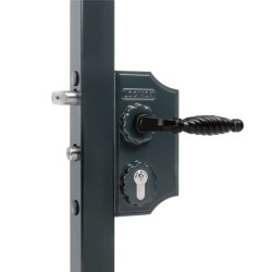 					LAKY10F2LVCAFA7016 Serrure style fer forgé avec petit coffre pour profils carrés de 10 à 20 mm en R