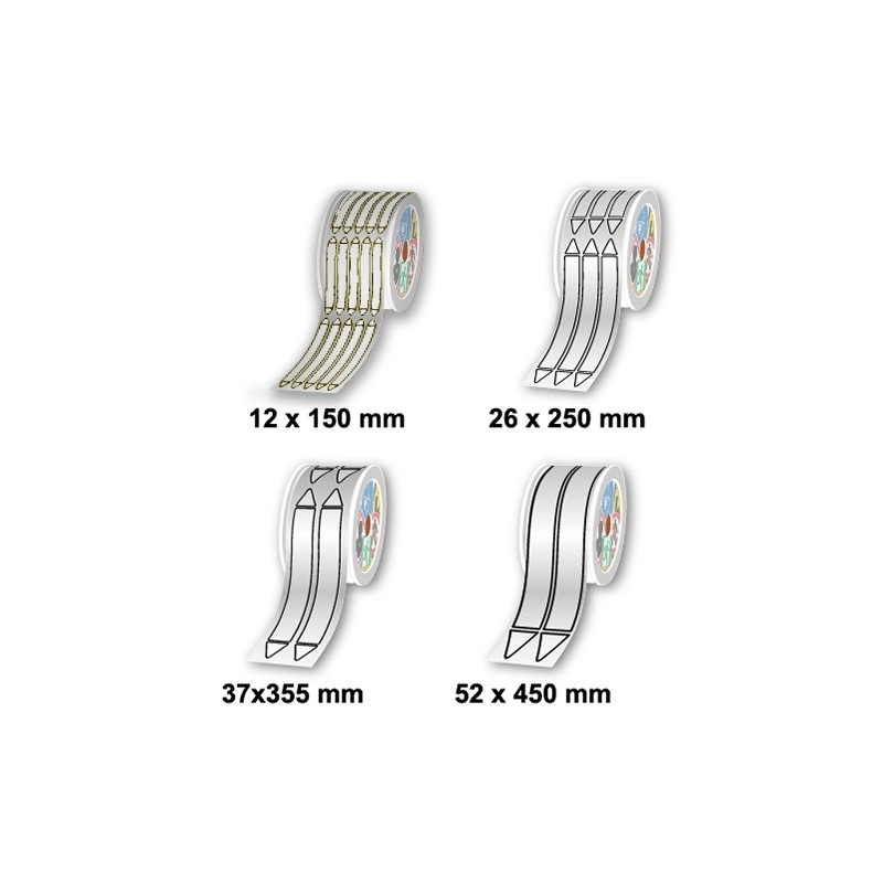 					LTZ12012FPIP ROULEAUX MARQUEURS DE TUYAUTERIE PRÉDÉCOUPÉS, BLANC, SANS PICTOGRAMME, 12 X 150