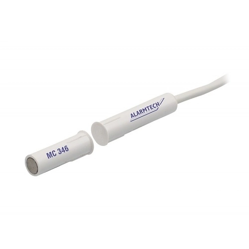 MC346 Alarmtech MC 346 Contact magnétique en plastique ABS pour montage encastré, alternatif NO/NF, câble 2m, NF&A2P Type 2