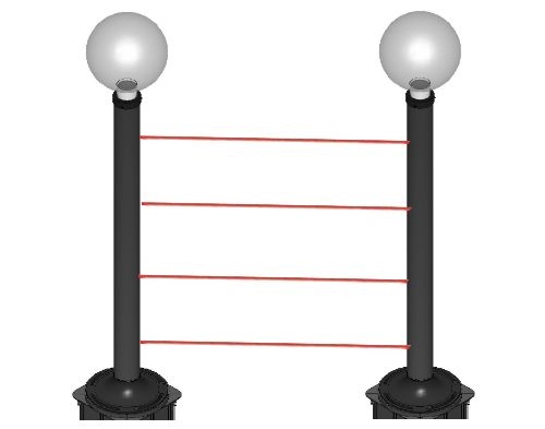 					MES9200 Barrière exterieur infrarouge DESIGN éclairage extérieur- 4 faisceaux, hauteur 2 mètres.     