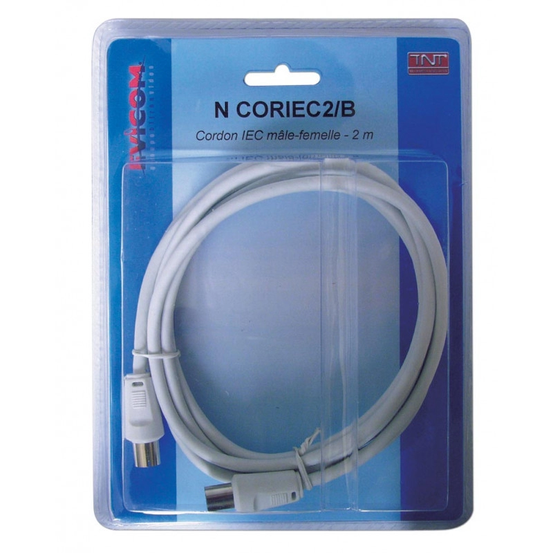 NCORIEC2B <div itemprop="description"> CORDON TV 9.52MM MALE / FEMELLE 2M</div>