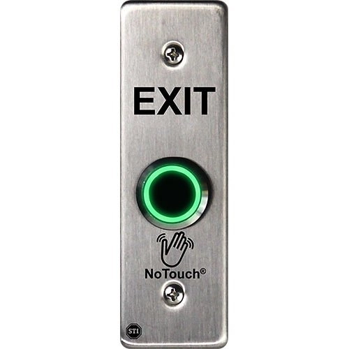 					NT-SS001-EN STI NT-SS001-EN Interrupteur IR "No Touch" en acier inoxydable, montage mince/mullion, boîte arrière, EXIT