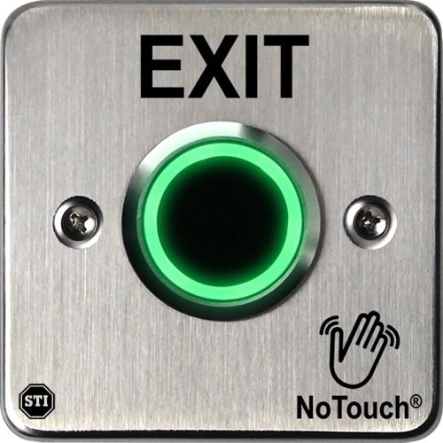 					NT-SS301-EN STI NT-SS301-EN "No Touch" en acier inoxydable, groupe européen simple, étiquette anglaise "Exit".