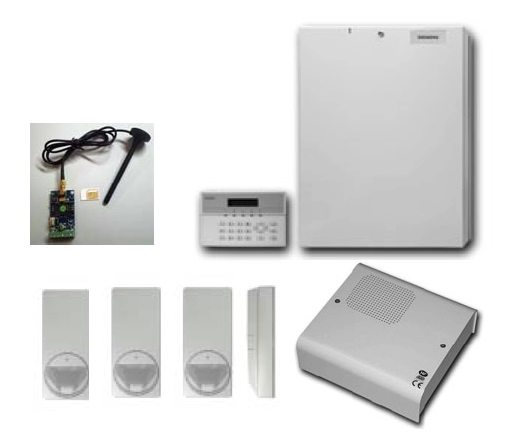 PACK-SI120FK Centrale d’alarme SI120F avec un clavier SAK52 - transmission GSM - 3 Détecteurs de mouvement PDM-I12 - une siréne interieur SIMAX et les batteries               