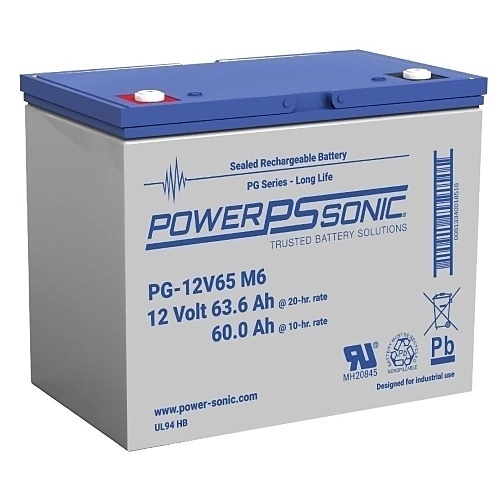 					PG-12V65 Power Sonic PG-12V65 Série PG, 12V, 63.6 Ah, Batterie plomb-acide scellée rechargeable longue durée