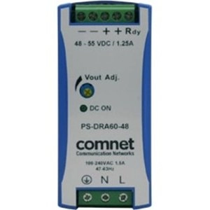 PS-DRA60-48A <div itemprop="description"> Syst&egrave;me d`alimentation Comnet - 89% - 60 W - 120 V AC, 230 V AC Input Voltage - 48 V DC Tension de Sortie - Rail DIN</div>