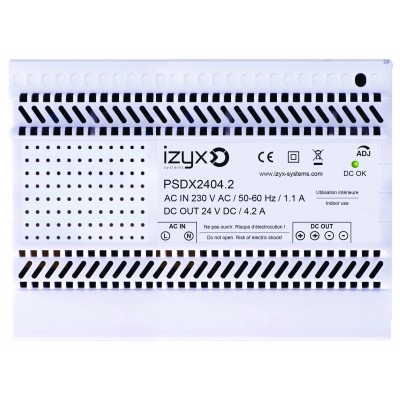 PSDX24042 <div itemprop="description"> ALIMENTATION RAIL DIN 100-240V AC / 24V DC / 4.2A 7 MODULES</div>