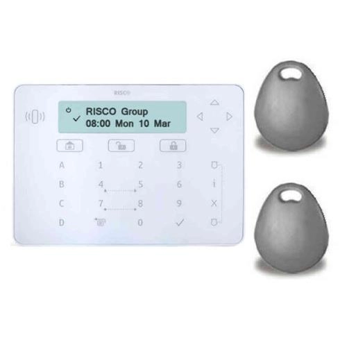 RPKELPWT000A <div itemprop="description">Risco Clavier LCD Blanc Avec Lecteur De Badge Et 2 Tags</div>