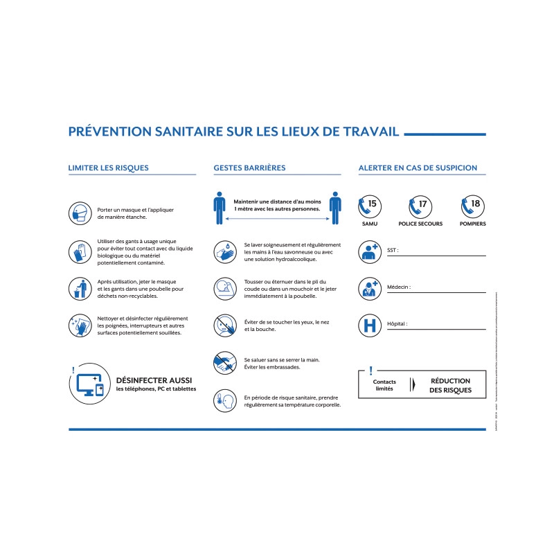 SAPA4747 <div itemprop="description"> PANNEAU DE PREVENTION SANITAIRE AU TRAVAIL 400x300</div>