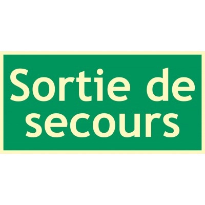 SEVH0004 <div itemprop="description"> PANNEAU PHOTOLUMINESCENT SORTIE SECOURS - L.300 X H.150 MM</div>