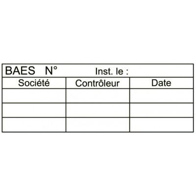 SEVI2570 <div itemprop="description"> ETIQUETTE DE VERIFICATION POUR BAES - LOT DE 100</div>