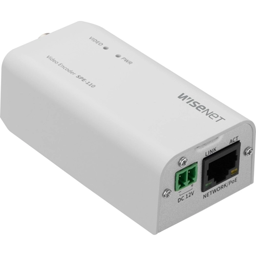 SPE-110A <div itemprop="description"> Encodeur Vidéo Hanwha SPE-110A - Fonctions: Streaming vidéo, Encodage Vidéo - 1920 x 1080 - NTSC/PAL - H.264, MPEG-4, MJPEG - Vidéo compositeRéseau (R</div>
