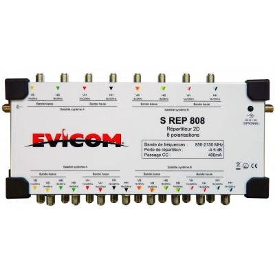 SREP804 <div itemprop="description"> REPARTITEUR ENTREE 8 VOIES SORTIE 2X8 VOIES SYMET -5DB</div>