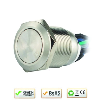 SS19W <div itemprop="description"> BOUTON POUSSOIR ACIER INOX D 19 MM NO+NC (F)</div>