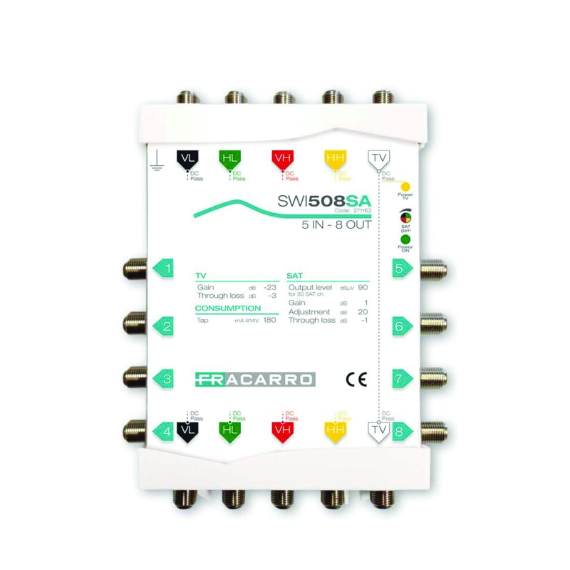 SWI508SA <div itemprop="description"> MULTISWITCH CASCADABLE 5 ENTREES 8 SORTIES - TERRESTE PASSIF</div>