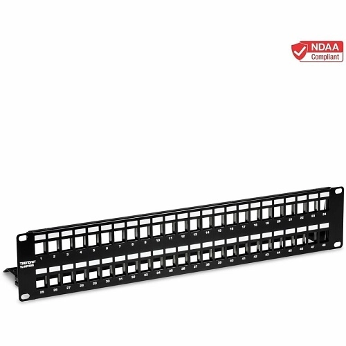 					TC-KP48S TRENDnet TC-KP48S Panneau de raccordement HD 48 ports Keystone blindés, 2U 19", noir